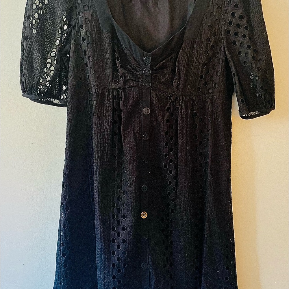 Nanette Lepore Black Eyelet Mini Dress